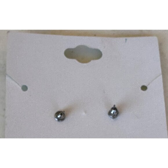 Dots Brand "T" Letter Silver Earrings and Necklace w/Rhinestones (NEW) - Picture 8 of 14